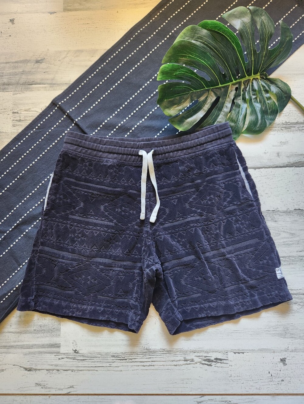 Chubbies Loungewear Terrycloth Patterned Shorts 7" Black Size Large